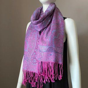 Purple Lilac Ethnic Paisley Pashmina Scarf for Women Head Wraps Shawls Scarves